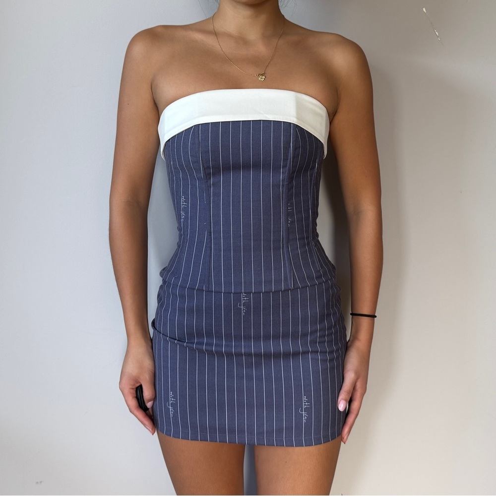 With Jean pinstripe chloe dress